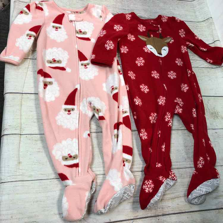 Just One You Red Size 12 Months Fleece Girls Sleeper