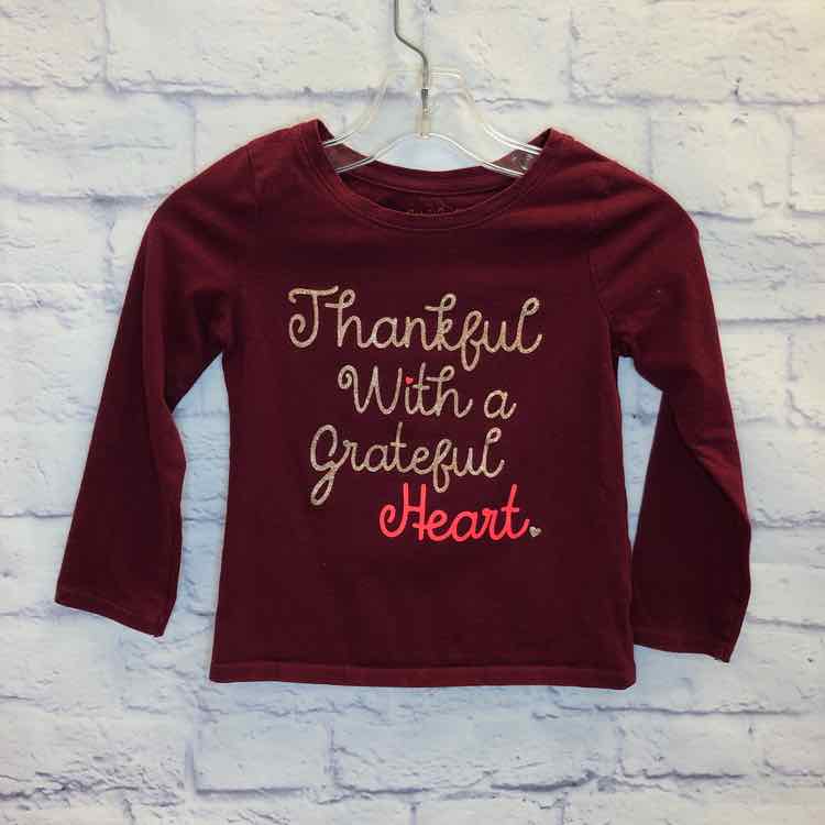 Cat & Jack Maroon Size 4T Girls Long Sleeve Shirt