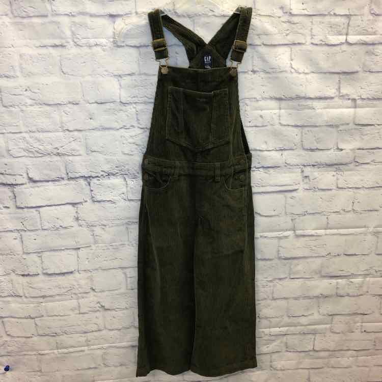 Gap Green Girls Wide Leg Corduroy Overalls Size 10