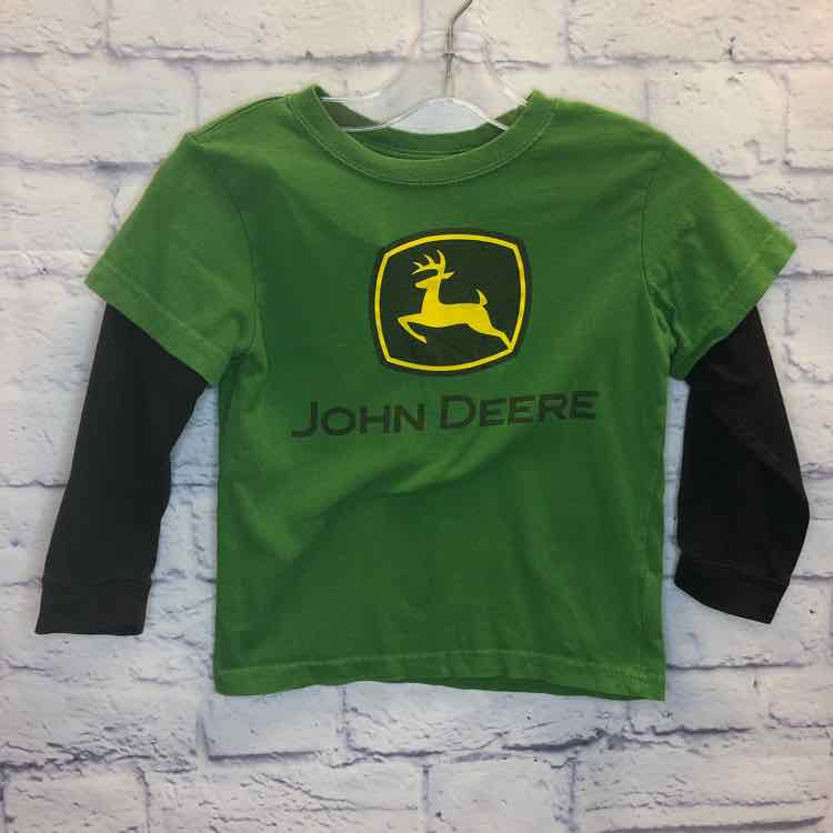 John Deere Green Size 4T Boys Long Sleeve Shirt