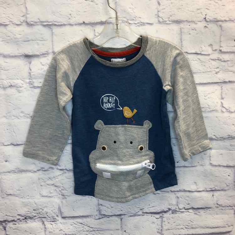 MudPie Hippo Size 24 Months Boys Long Sleeve Shirt