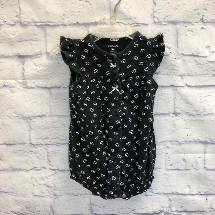 Carters Black & White Size 9 Months Girls Romper