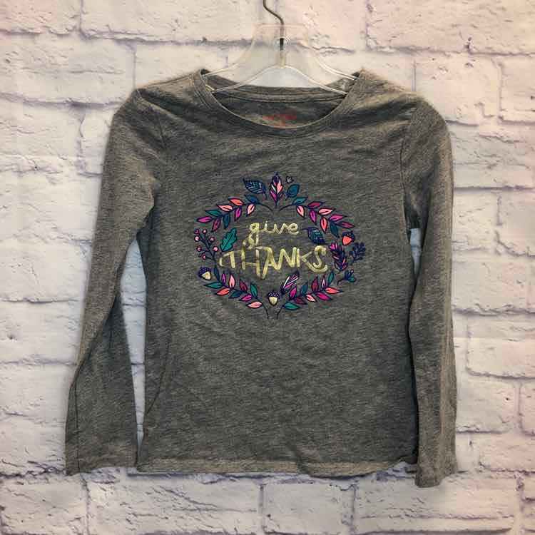 Cat & Jack Gray Size 6 Girls Long Sleeve Shirt
