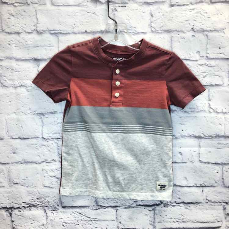 Oshkosh Stripe Size 4T Boys Short Sleeve Shirt