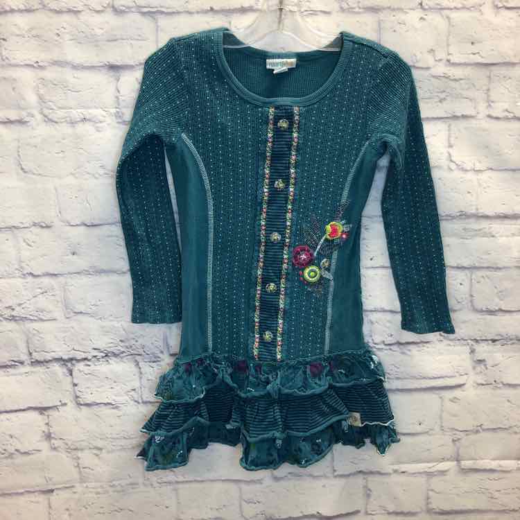 Naartjie Green Size 7 Girls Dress