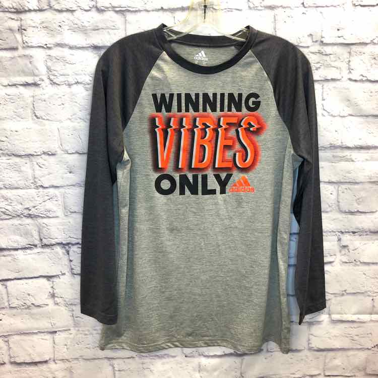 Adidas Gray Size 18 Boys Long Sleeve Shirt