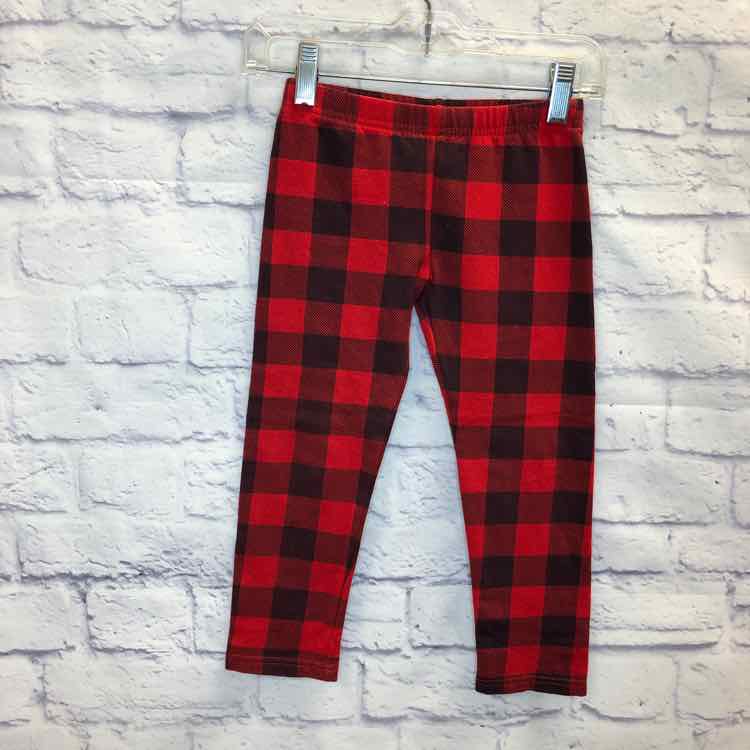 Carters Red & Black Size 5 Girls Leggings
