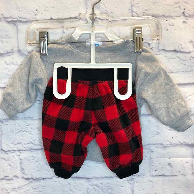 Just One You Gray Size Newborn Boys 2 Piece Outfit