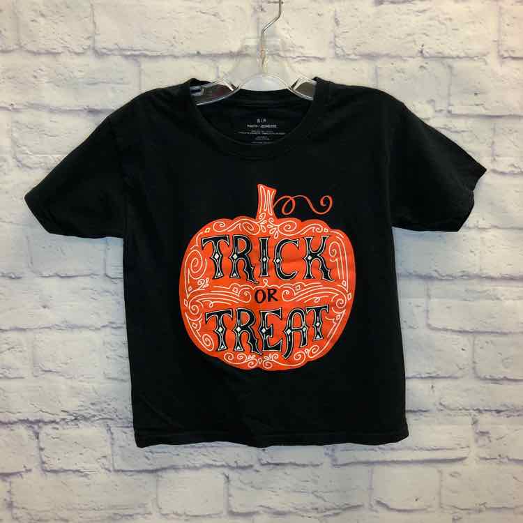 Black Size 8 Girls Short Sleeve Shirt