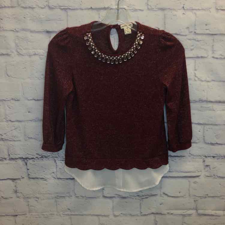 Monteau Maroon Size 10 Girls Sweater