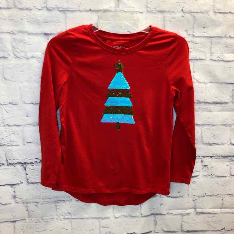 Cat & Jack Red Size 14 Girls Long Sleeve Shirt