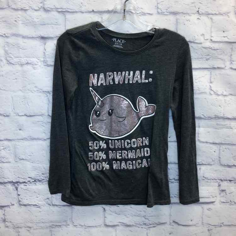 Childrens Place Gray Size 7 Girls Long Sleeve Shirt