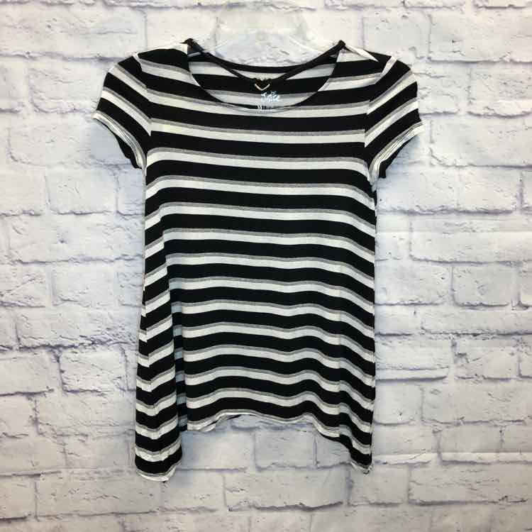 Justice Stripe Size 10 Girls Short Sleeve Shirt