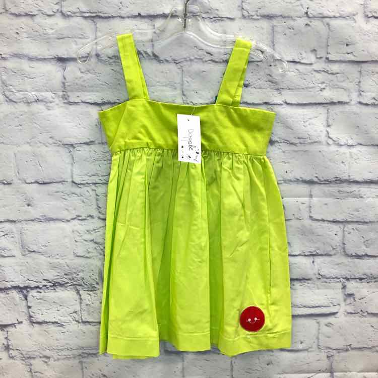 Smiling Button Green Size 4T Girls Dress