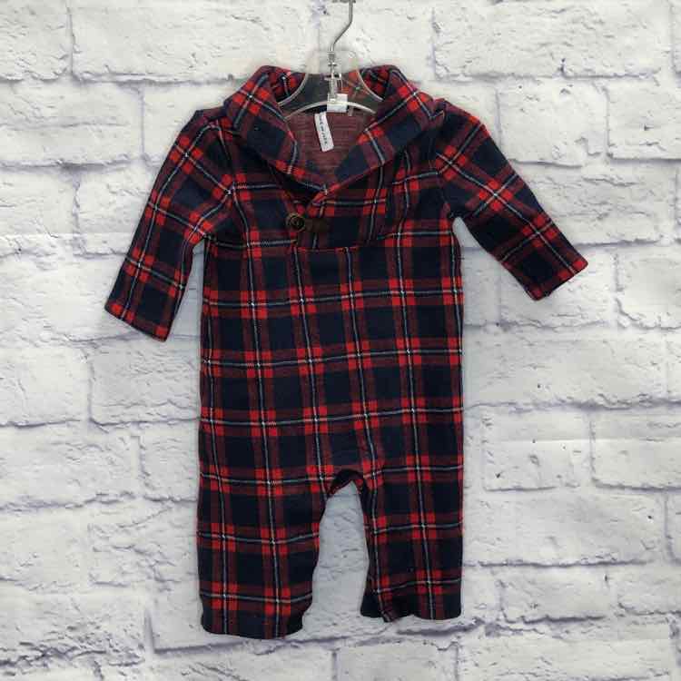 Janie & Jack Plaid Size 0-3 Months Boys Romper