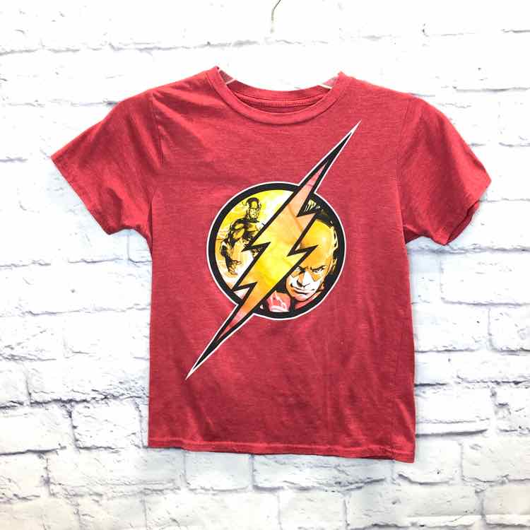 The Flash Red Size 10 Boys Short Sleeve Shirt