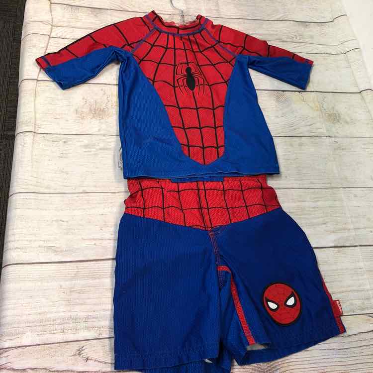 Disney Store Spiderman Size 5 Boys Trunks + Rashguard