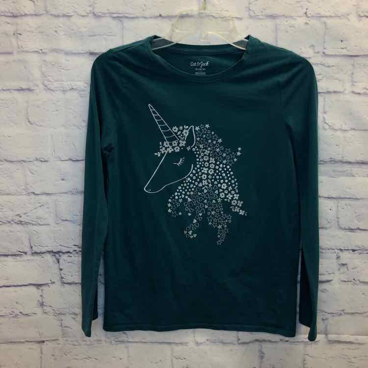 Cat & Jack Green Size 14 Girls Long Sleeve Shirt