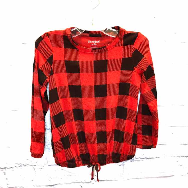 Cat & Jack Red & Black Size 4T Girls Long Sleeve Shirt