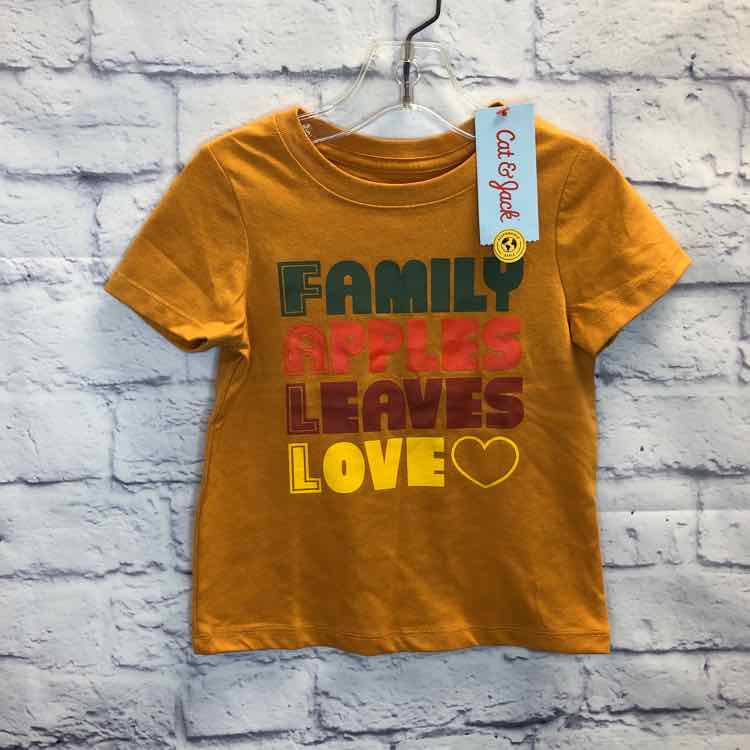 Cat & Jack Orange Size 2T Girls Short Sleeve Shirt