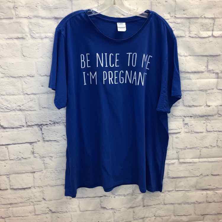 Port & Company Blue Size 3X Maternity Long Slv Top
