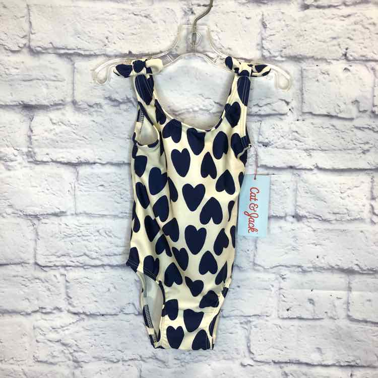 Cat & Jack Hearts Size 12 Girls Swimsuit