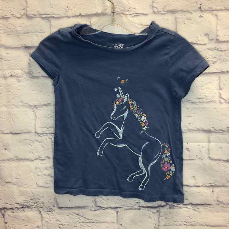 Carters Blue Size 6 Girls Short Sleeve Shirt