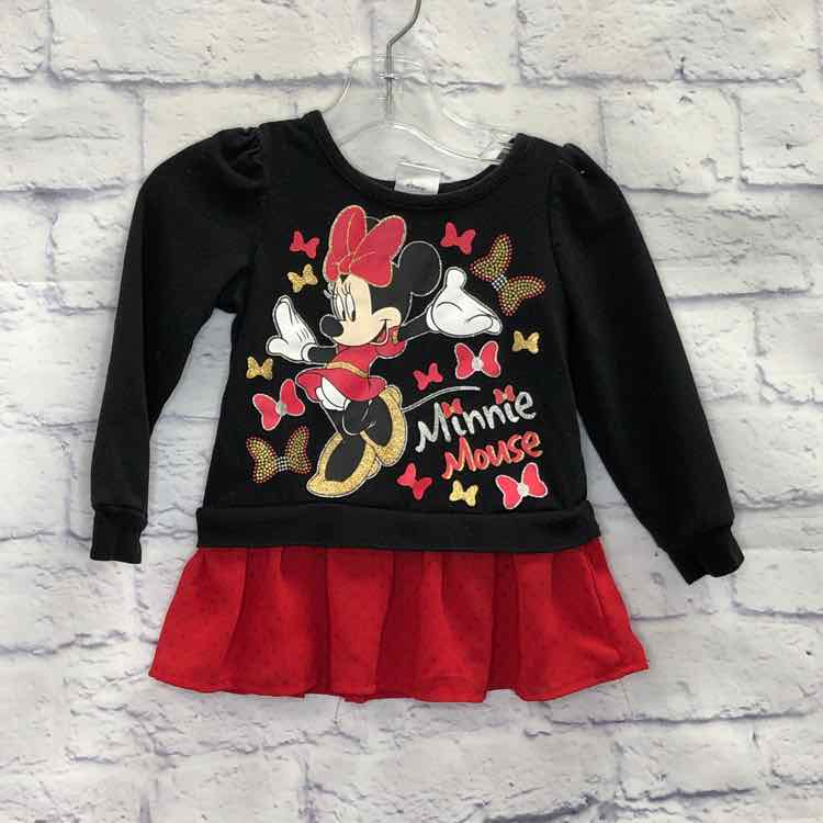 Minnie Mouse Black Size 2T Girls Long Sleeve Shirt