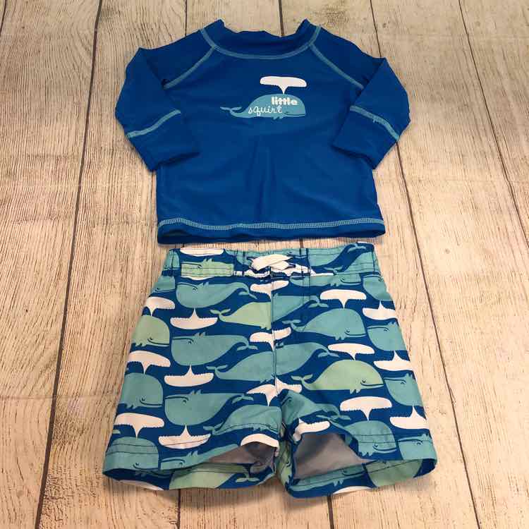 Blue Size 3-6 Months Boys Trunks + Rashguard