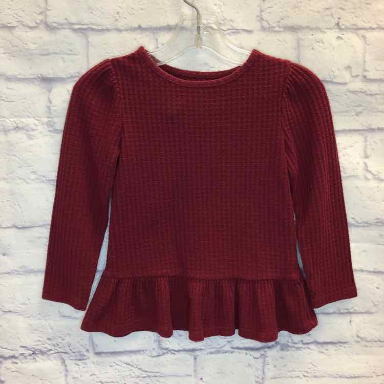 Cat & Jack Maroon Size 4T Girls Long Sleeve Shirt