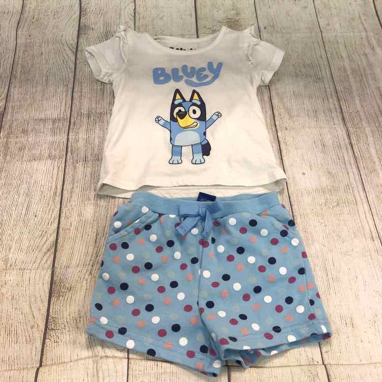 Bluey White Size 3T Girls 2 Piece Outfit