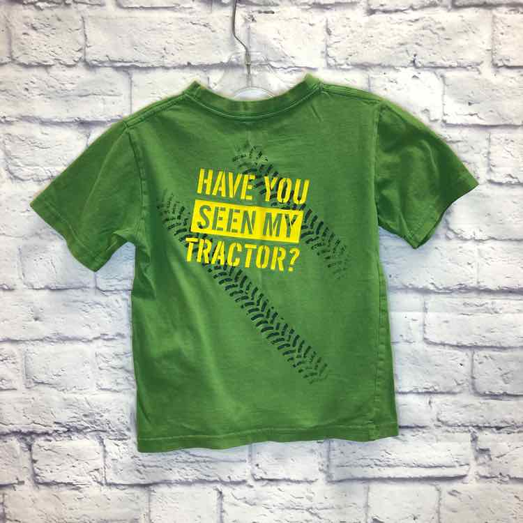 John Deere Green Size 7 Boys Short Sleeve Shirt
