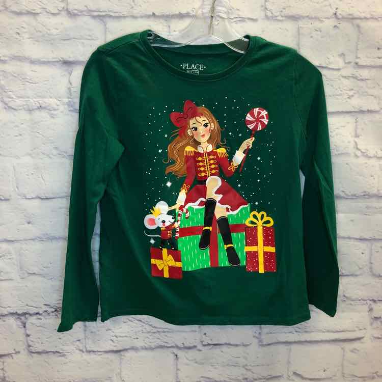 Childrens Place Green Size 7 Girls Long Sleeve Shirt