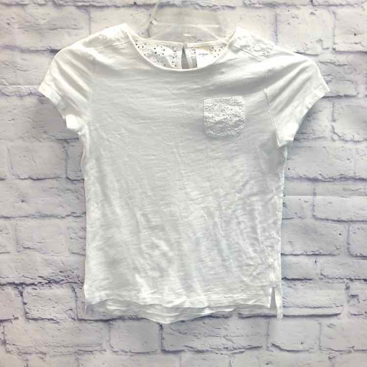 Oshkosh White Size 10 Girls Short Sleeve Shirt