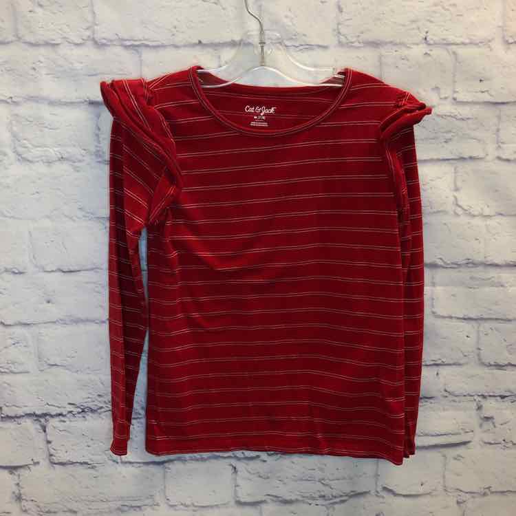 Cat & Jack Red Size 7 Girls Long Sleeve Shirt