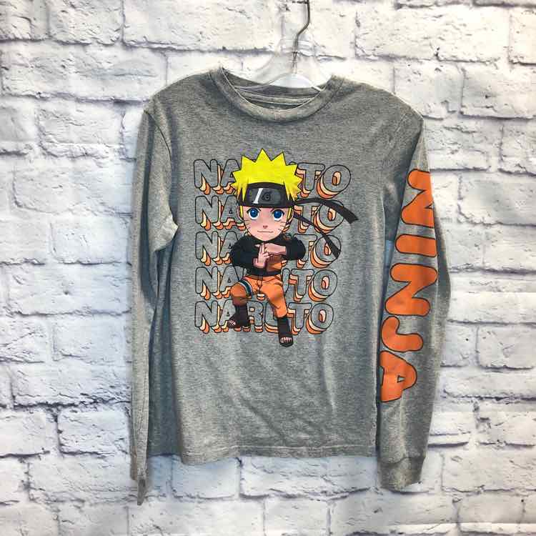 Naruto Gray Size 8 Boys Long Sleeve Shirt