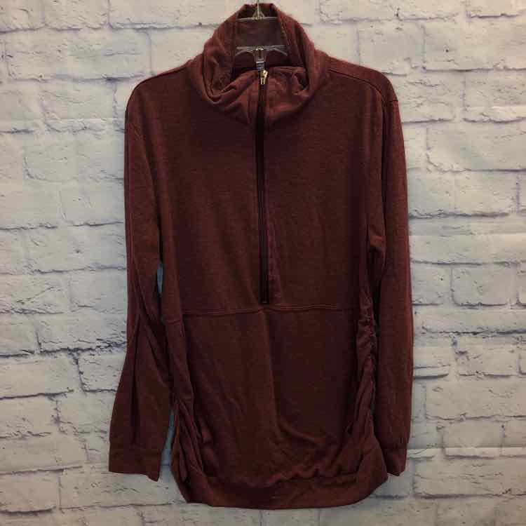 Maroon Size M Maternity Long Slv Top