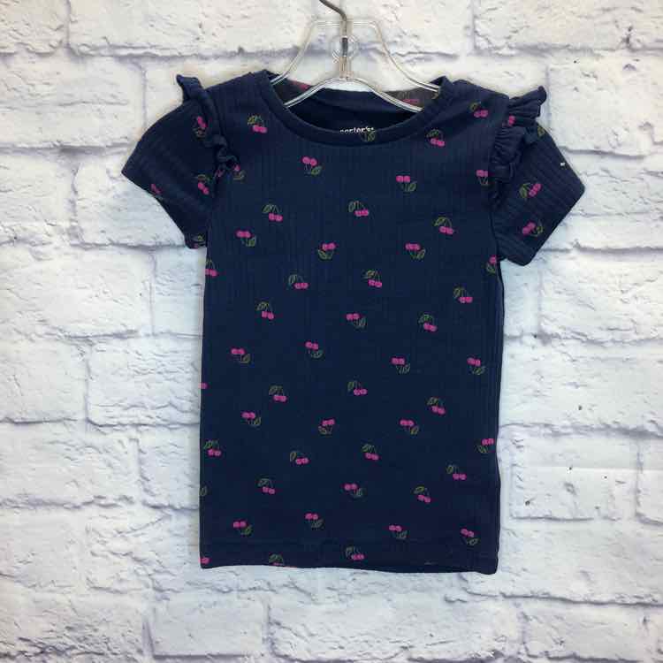 Carters Navy Size 2T Girls Short Sleeve Shirt