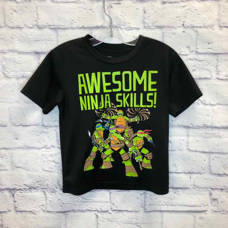 TMNT Black Size 6 Boys Short Sleeve Shirt