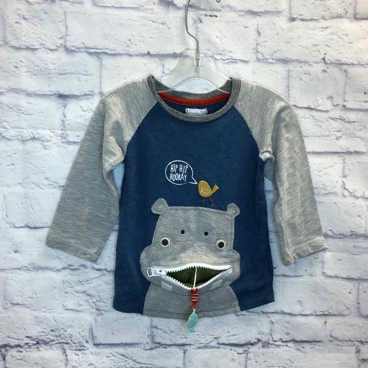 MudPie Hippo Size 24 Months Boys Long Sleeve Shirt
