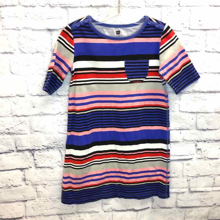Tea Stripe Size 8 Girls Dress