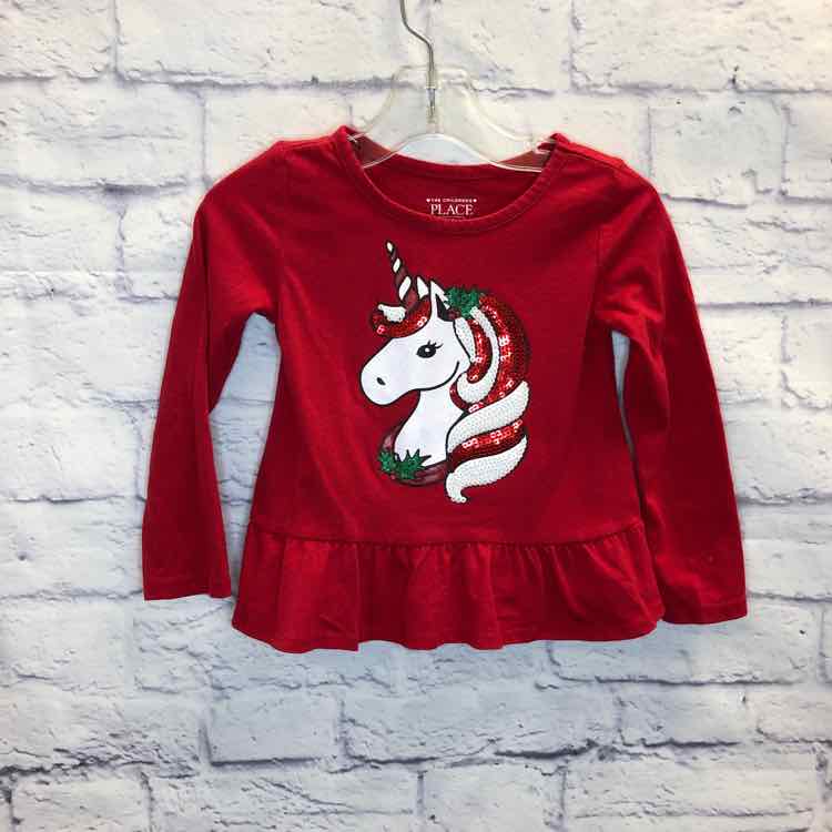 Childrens Place Red Size 2T Girls Long Sleeve Shirt