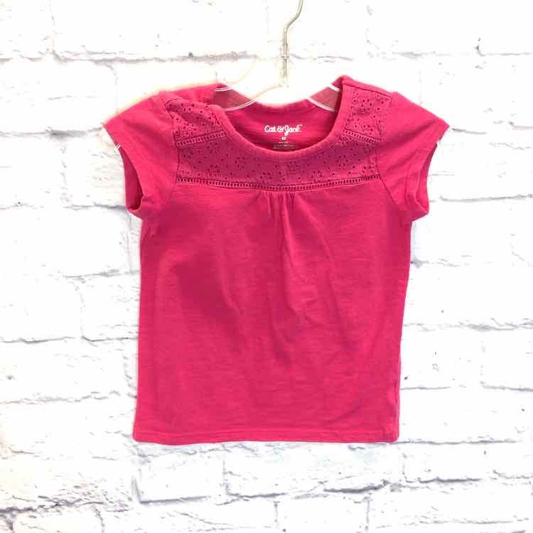 Cat & Jack Pink Size 4T Girls Short Sleeve Shirt