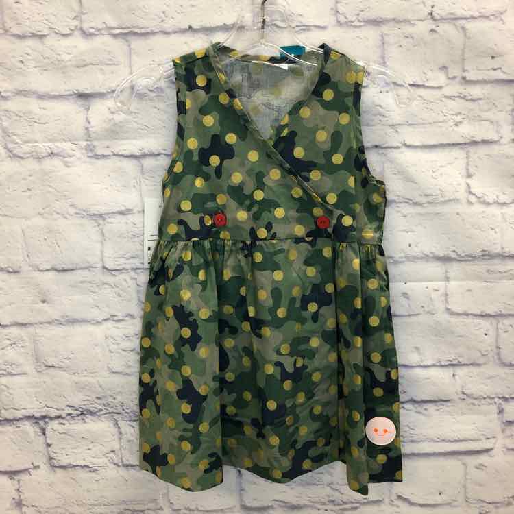 Smiling Button Camo Size 4T Girls Dress