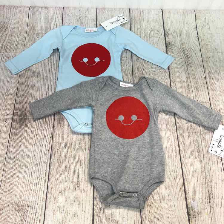 Smiling Button Blue Size 3-6 Months Boys Bodysuit