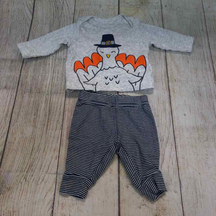 Carters Gray Size Newborn Boys 2 Piece Outfit