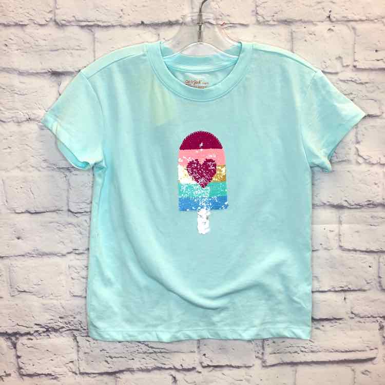 Cat & Jack Green Size 6 Girls Short Sleeve Shirt