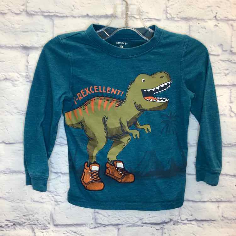 Carters Teal Size 4T Boys Long Sleeve Shirt