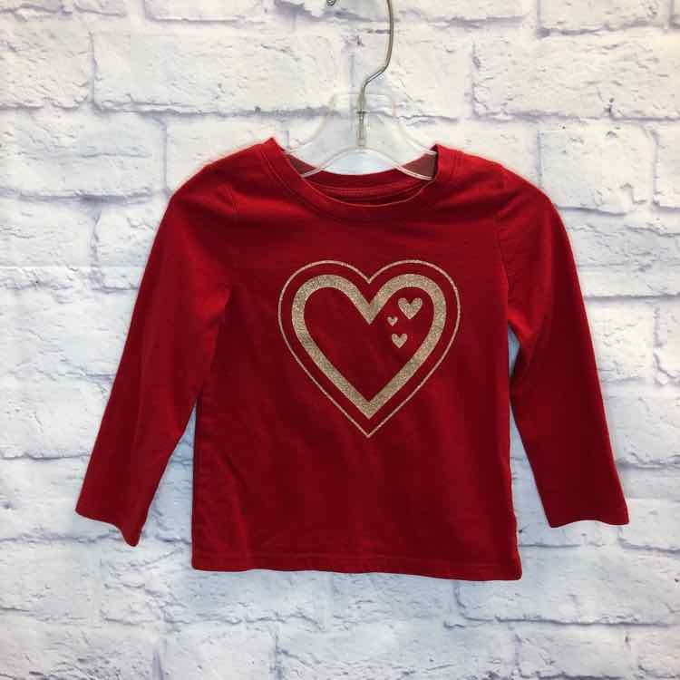 Cat & Jack Red Size 2T Girls Long Sleeve Shirt