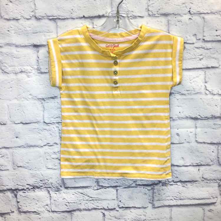 Cat & Jack Yellow Size 4T Girls Short Sleeve Shirt